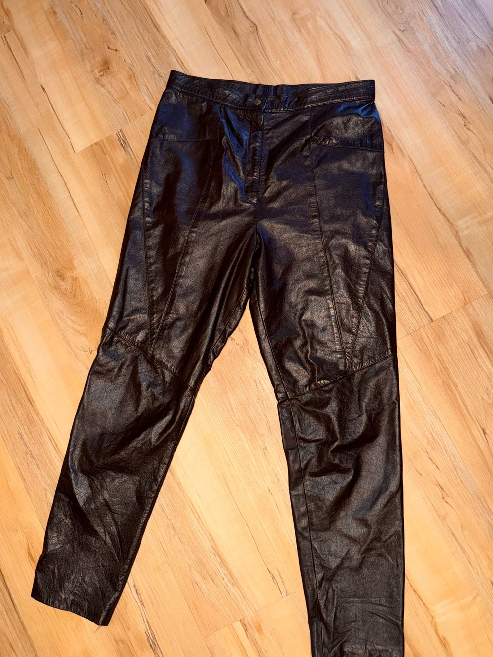 Chocolate leather pants